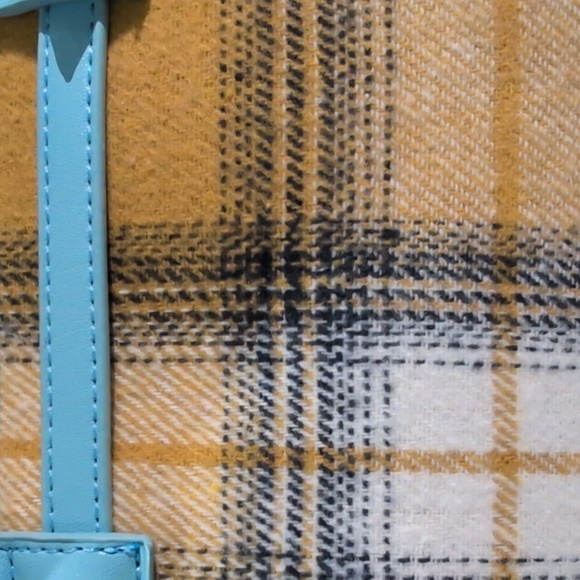 Von Dutch Lane Blue and Yellow Plaid Shoulder Bag - Picture 6 of 8